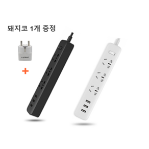 샤오미 USB 멀티탭 3구 5구 6구 해외여행멀티탭, 3구 + 3 USB구 1.8M 화이트, 1개, 화이트