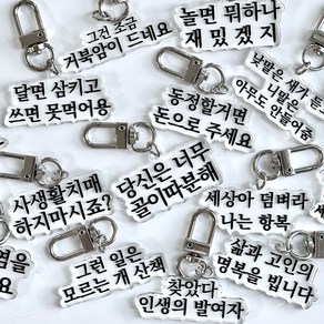 [갓샵] 맞춤법 파괴 병맛 키링 [16종 쓸데없는 웃긴 선물 쓸모없는 신박한 킹받는 밈 짤 재밌는 열쇠고리, 07. 달면 삼키고 쓰면, 1개