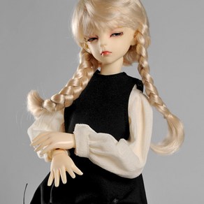 돌모아 구체관절인형의상 43cm MSD 아이보리 원피스 리본 앞치마 세트 MSD - Kaon Dess Set (Ivoy + B)[A6], 아이보리/블랙, 1개