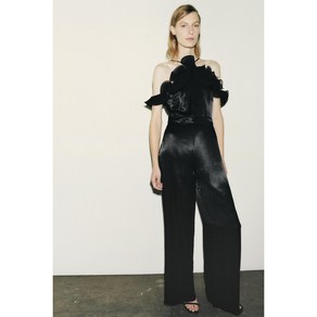 ZARA 자라 여성 덧장 홀터넥 롱 점프수트 1971156800