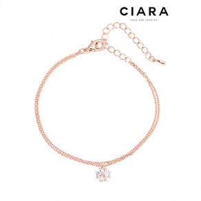 CIARA 14K Nazzano 클로버셰입 빅캐럿스톤 팔찌(GoldPlated)