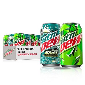 Mountain Dew 소다 2가지 맛 바하 블래스트 버라이어티 팩 바자 블래스트 오리지널 듀, X-11)4) 12 Fl Oz Pack of 18 -, 없음, 350ml