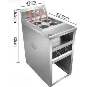 업소용 면 삶는 기계 상업용 국수 전골 요리 탁상용, 4헤드 국수 밥솥 5000W 220/380V F86