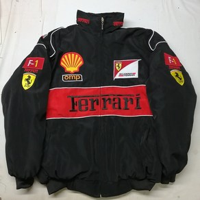 레이싱 자켓 로고 점퍼 라이더 사이클링 수트 오버핏 오토바이 야구 점퍼 Racing, 블랙 페라리 A