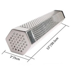 바비큐 그릴 캠핑 숯불 화로대 불판 스테인레스 스틸 바베큐 액세서리 12 인치 30cm 원형 연기 발생기 튜브 베이컨 스모커, [02] B, 1개