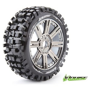 LOUISE RC L-T324SBC B-ULLDOZE 1/8 Buggy Tie Soft Compound / Black Chome Spoke Rim/ 본딩완료(반대분), 1개