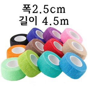 뉴칼라 자가접착 탄력 밴드 폭 2.5cm 1인치 스포츠 자착성 점착 테이프, 민트, 1개