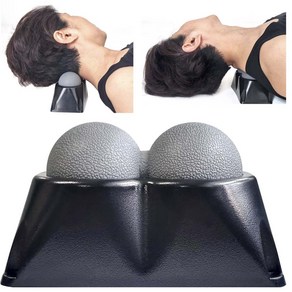 국산 땅콩 마사지볼 받침대 세트 거북목 어깨 목 승모근 마사지기, 옵션3: 마사지볼+라이저 세트, 1세트