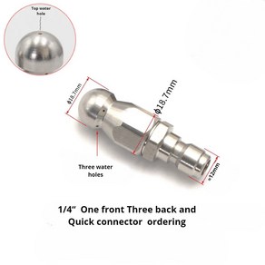 워터 제트 고압 분무기 깍지 하수구 내구성 디자인 제트 노즐 4 인치 퀵 커넥터, 03 H_2차검수, 1개