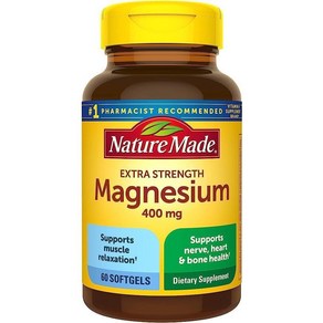 NatueMade Exta Stength Magnesium 네이처메이드 마그네슘 400mg 60소프트젤, 1개