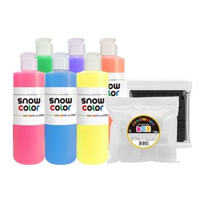 스노우키즈 3종 놀이세트 스노우 물감 250ml 6색 + 꽃폼 + 포리시트 캔버스