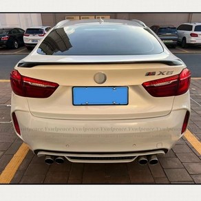 BMW X6 F16 MP 스타일 리어 트렁크 립 스포일러 호환, 유광 블랙