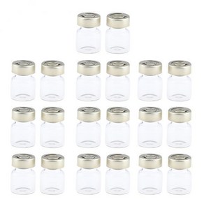 2x20Pcs 빈 유리 약병 병 액체 용기 3ml, 클리어, 20개