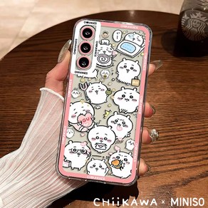 Miniso X Chiikawa 콜라보레이션 휴대폰 케이스 갤럭시 S24 S23 S22 S21 울트라 플러스 FE A55 A54 A15 A14 A35 A52 A53 A25 5G