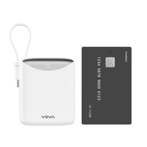 보바 고속충전 일체형 대용량 보조배터리 10000mAh 22.5W VA-114, 화이트