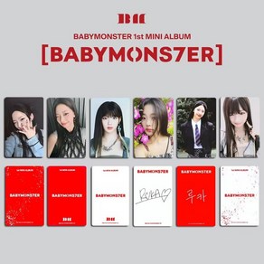 베이비몬스터 포카 BABYMONSTER 아이돌 굿즈 포토카드 RAMI AHYEON ASA RORA 6장 모음집, 001, 1개