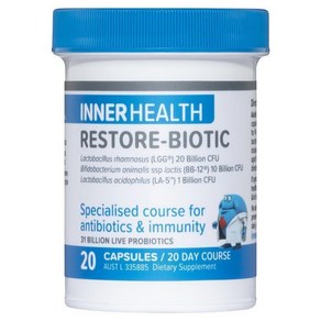 호주 이너헬스 Inne Health Restoe-Biotic Pobiotic 리스토어 바이오틱 프로바이오틱 유산균, 1개, 20정