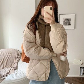 [뉴데이][자체제작] 여성 경량패딩 퀄팅 누빔 패딩 점퍼 겨울 봄 데일리 아우터 캠핑룩