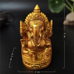 소품골드 가네샤 부처상 코끼리 신 조각 가네쉬 인형 정원 홈 장식 액세서리 동상 6cm 2.36 인치, 01 Gold, 1.Gold