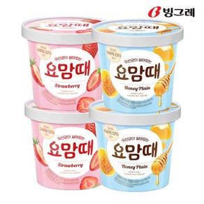 빙그레 요거트 아이스크림 요맘때 홈컵 스트로베리2 허니아몬드2, 4개, 710ml