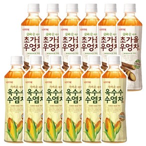 롯데칠성음료 옥수수수염차 초가을우엉차 500ml 2가지맛, 1세트