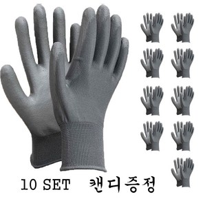 오공 고급 PU 반코팅 장갑, 회색, M, 10개, 그레이