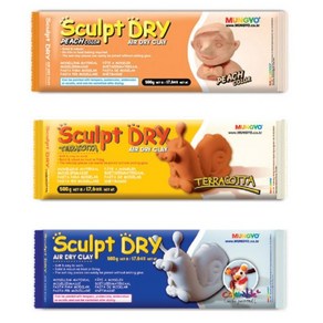 문교 스컬트드라이/Sculpt Dy/ 500g 백색/살구/황토, 황토