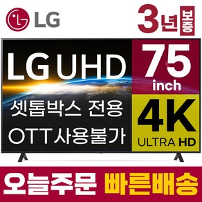 LG 75인치 TV 울트라HD 4K 75UR640S 셋탑박스 전용, 스탠드형, 75인치TV, 고객직접설치