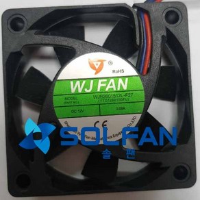 솔팬 WJB2601512L-F27 DC12V FAN DC팬 60mm 사이즈 / WJ팬 / 60MM X 15MM 사이즈 / 2700RPM / MADE IN CHINA, 1개