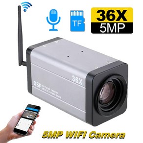 줌카메라 5MP 와이파이 HD IP 카메라 36X 광학 줌 자동 초점 무선 CCTV 오디오 박스 Onvif Xmeye 앱 지원 R, 1개, 02 5MP with 64G TF