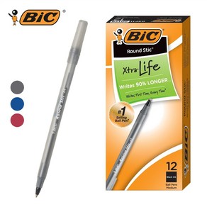 BIC 볼펜 라운드스틱 1.0mm Round Stic 빅펜 12P