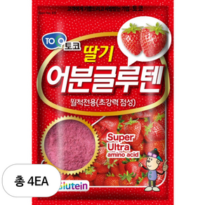 토코맥스 딸기 어분 글루텐 떡밥, 300g, 4개