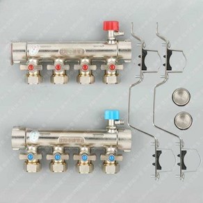 보일러 분배기 교체 구리 파이프 밸브 수도관 분리기, 4방향 구리 이중 밸브, 1개