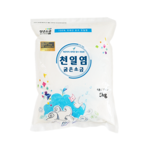 [청년소금] 국산 탈수천일염 5 kg 신안 굵은소금 2023년산, 1개, 5kg