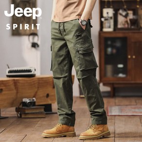 JEEP SPIRIT 남성 캐쥬얼 밴딩 카고 바지 밀리터리 스판 건빵 팬츠 JP6697