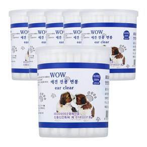와우 애견 전용 면봉, 6개, 80개입