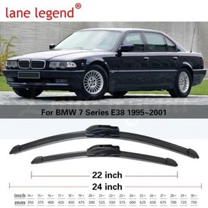 BMW 7 시리즈 E38 1995 ~ 2001 앞 유리 와이퍼 블레이드 고무 창 앞 유리 브러시 청소 U J 후크 자동차 액세서리, 01 Font 2pcs_01 CHINA