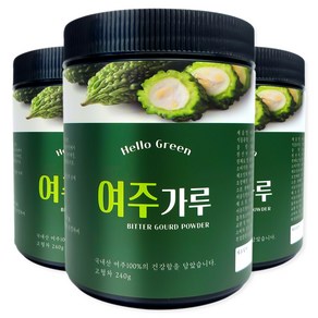 헬로우그린 국내산 햇 여주 분말 가루 저온가공 240g(통) 건여주 고과, 240g, 3개