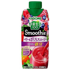 가고메 야채생활 100 Smoothie 스무디 베리&석류 스무디 330ml×12개, 12개, 330ml