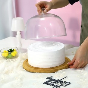 케이크 케익 돔 빵 우드 트레이 유리 커버 보관함 보관 용기, 1개, 우드 케익돔 소