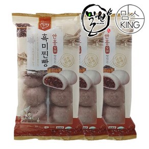 [맘스킹]밀원본가 HACCP 안흥흑미찐빵 10개(500g)x3세트-수입팥