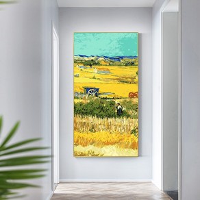 고흐 추수 DIY명화그리기 유화그리기세트 7종 구성품 대형 40x80cm 풍경화 캔버스, 명화그리기 50x100, 1개