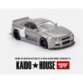 [체이스포함] 카이도하우스 미니지티 Kaido Mini GT 닛산 스카이라인 GT-R GTR R34 카이도 웍스 신주쿠 V1 실버 1/64, 1개