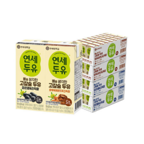 연세 뼈를 생각한 고칼슘 진득찰 두유 180ml 호두&아몬드48팩+검은콩48팩 총96팩, 96개