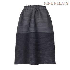 [FINE PLEATS] 피네 플리츠 배색 캉캉 스커트 그레이_챠콜