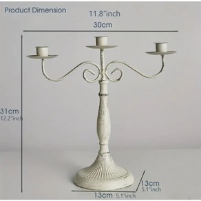 라라홈 엔틱촛대 3구 1구 빈티지 메탈 캔들라브라브-브라이덜샤워 홈데코 크리스마스 축하를 위한 로맨틱한 테이블 캔들홀더