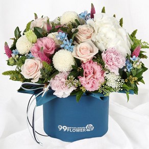 99플라워 2시간 꽃배달서비스 꽃바구니 꽃다발 생화 장미 생일 꽃 선물, [ST-B328]아름다운혼합꽃상자, 1개