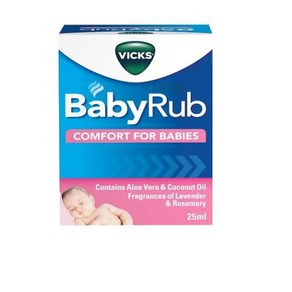 Vicks BabyRub Balm  Fo 3 Months & Above Delivey In 3 to 9 days 25 ml Balm Pack of 2 Set, 2개, 25ml