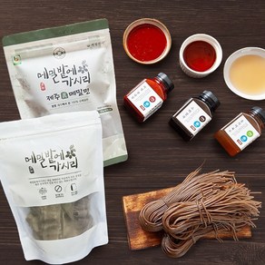 [소스 3종 증정] 제철진미 메밀밭에가시리 제주 메밀면 350g 3개 (진메밀면/납작면 택1), 순메밀 납작면 350g 3개 + 소스 3종