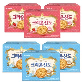 크라운 딸기산도 3p + 크림산도 3p 세트 966g